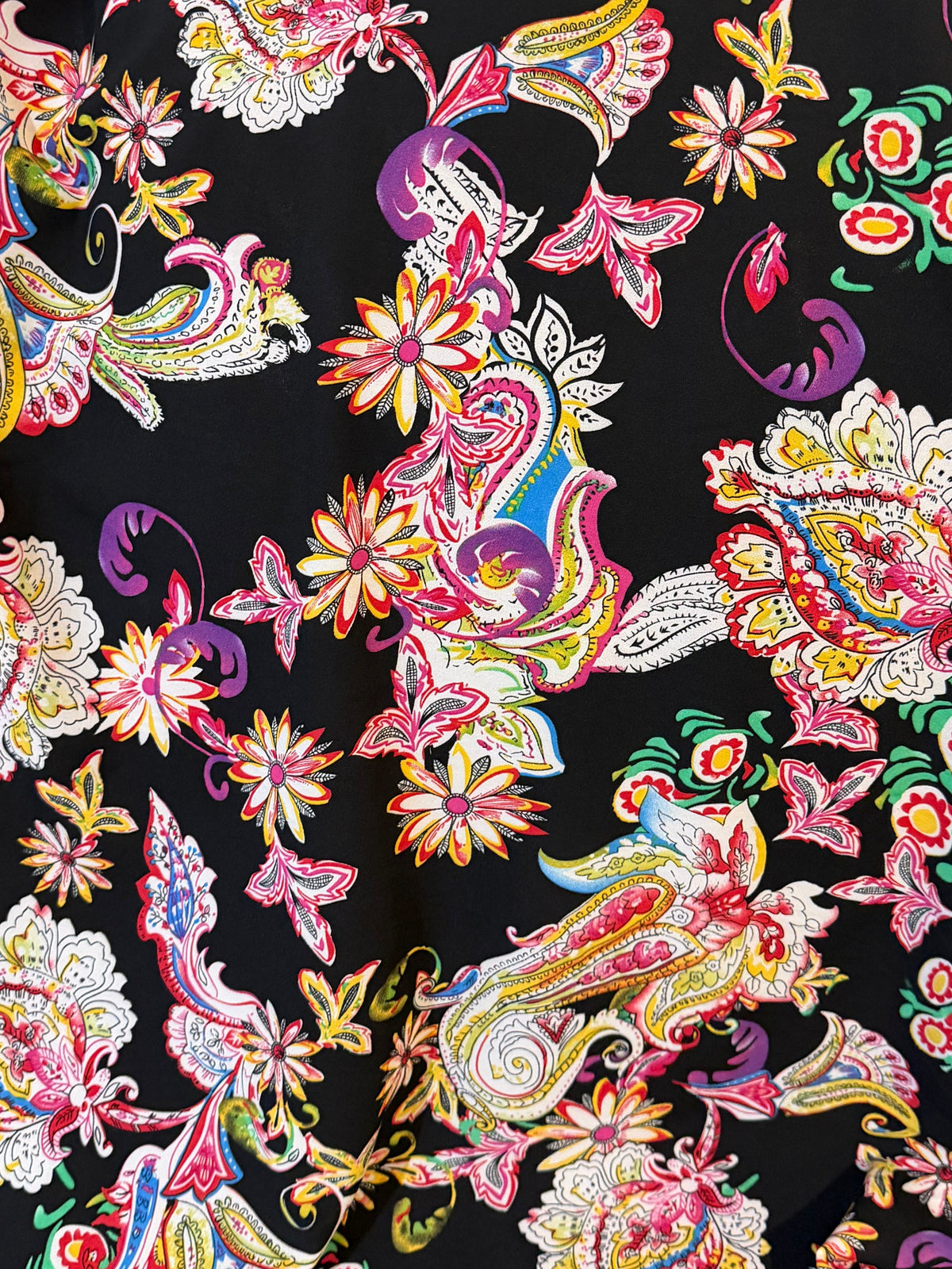 Midnight Paisley Oversized Scarf - Fabric detail