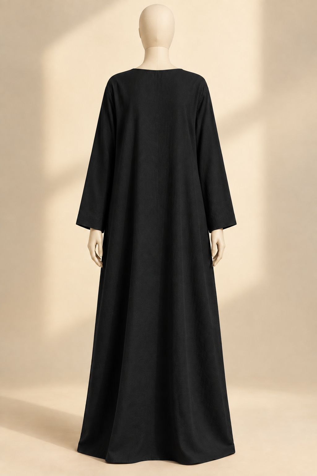 Black prayer dress, back view