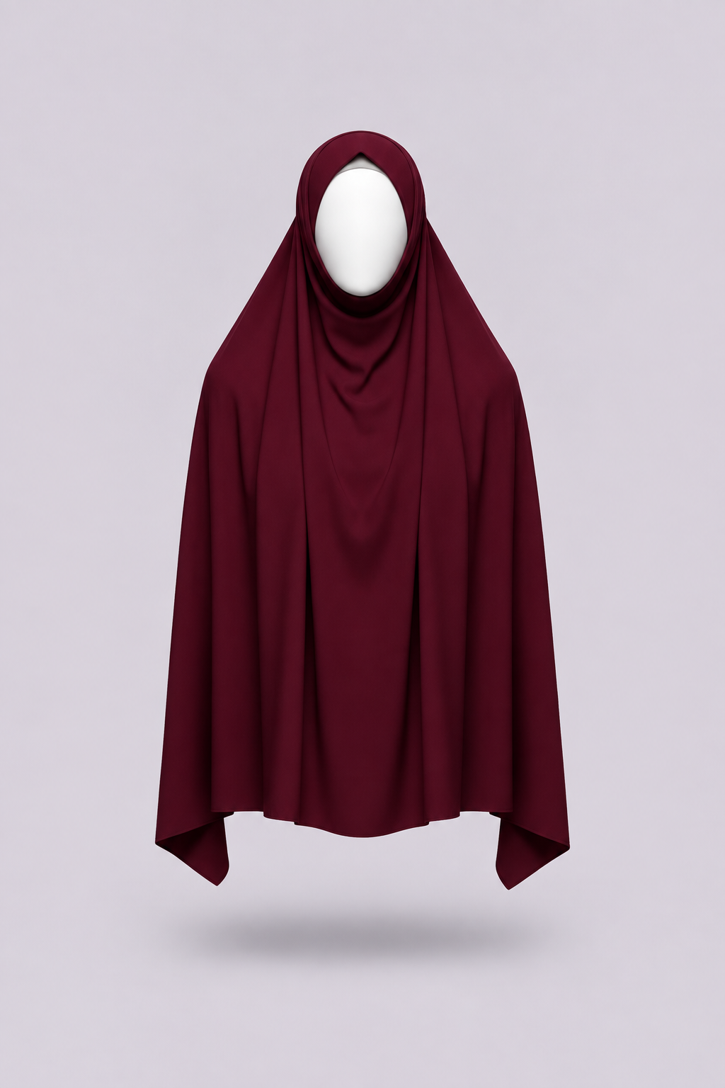 Burgundy with white faceless mannequin