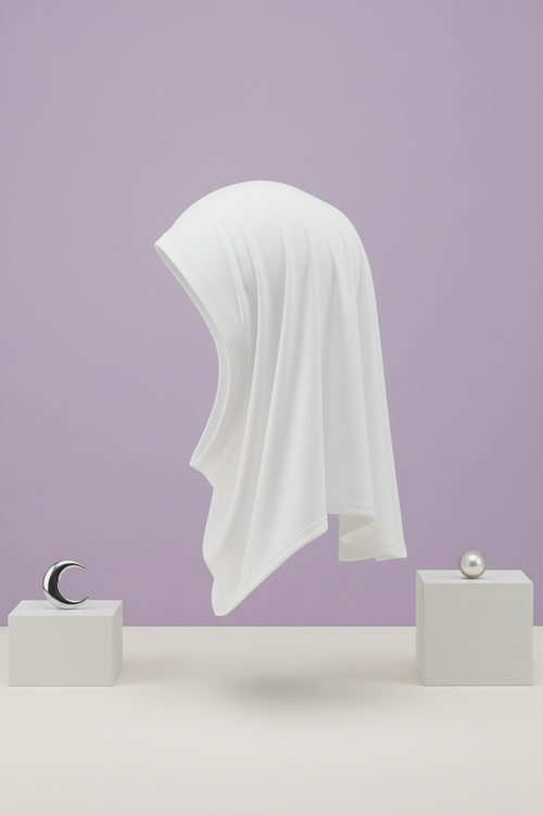 Cloud White Underscarf – Side View
