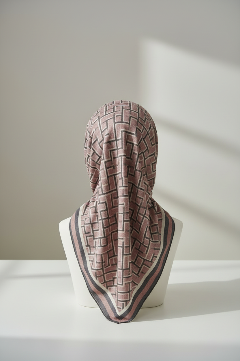 Cotton Modal Scarf Patterned - Back View