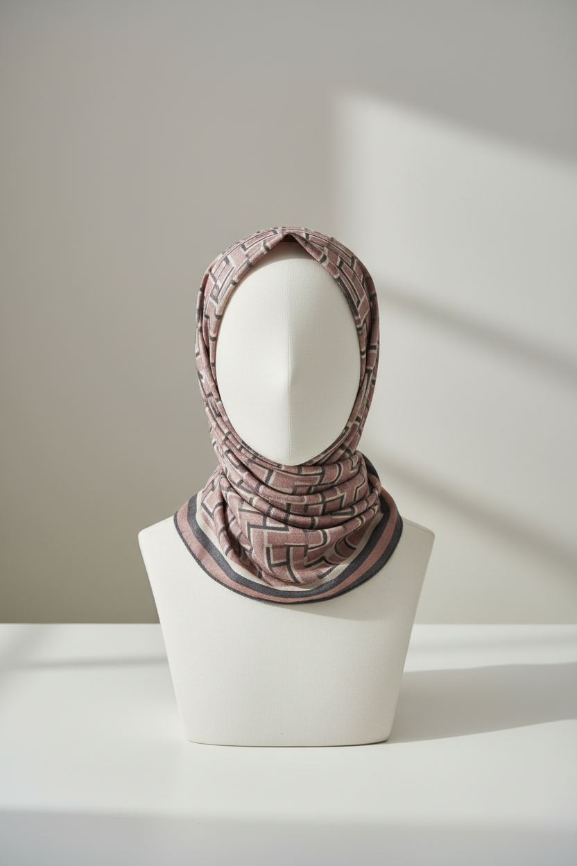 Cotton Modal Scarf Patterned on mannequin