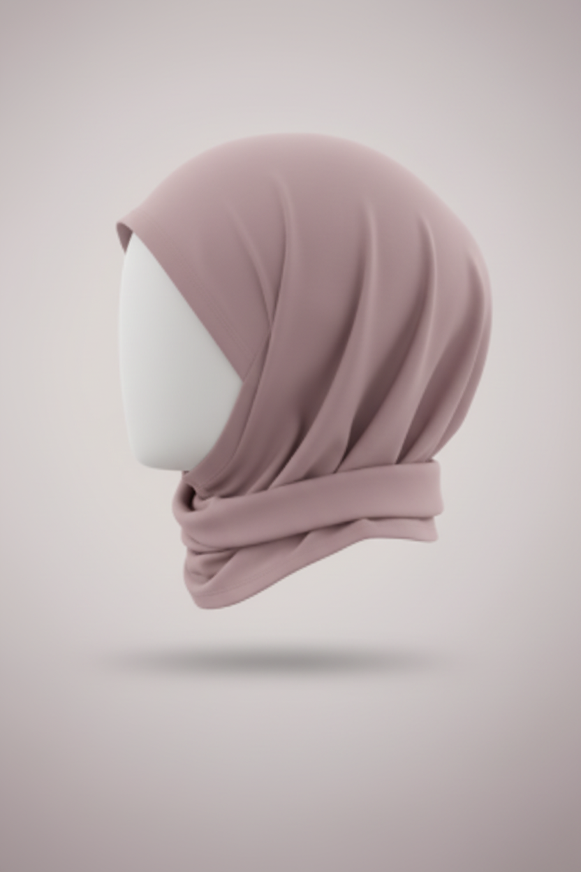 Cotton Underscarf Dusty Mauve – Side View