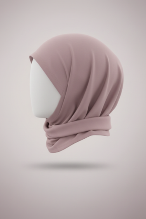 Cotton Underscarf Dusty Mauve – Side View