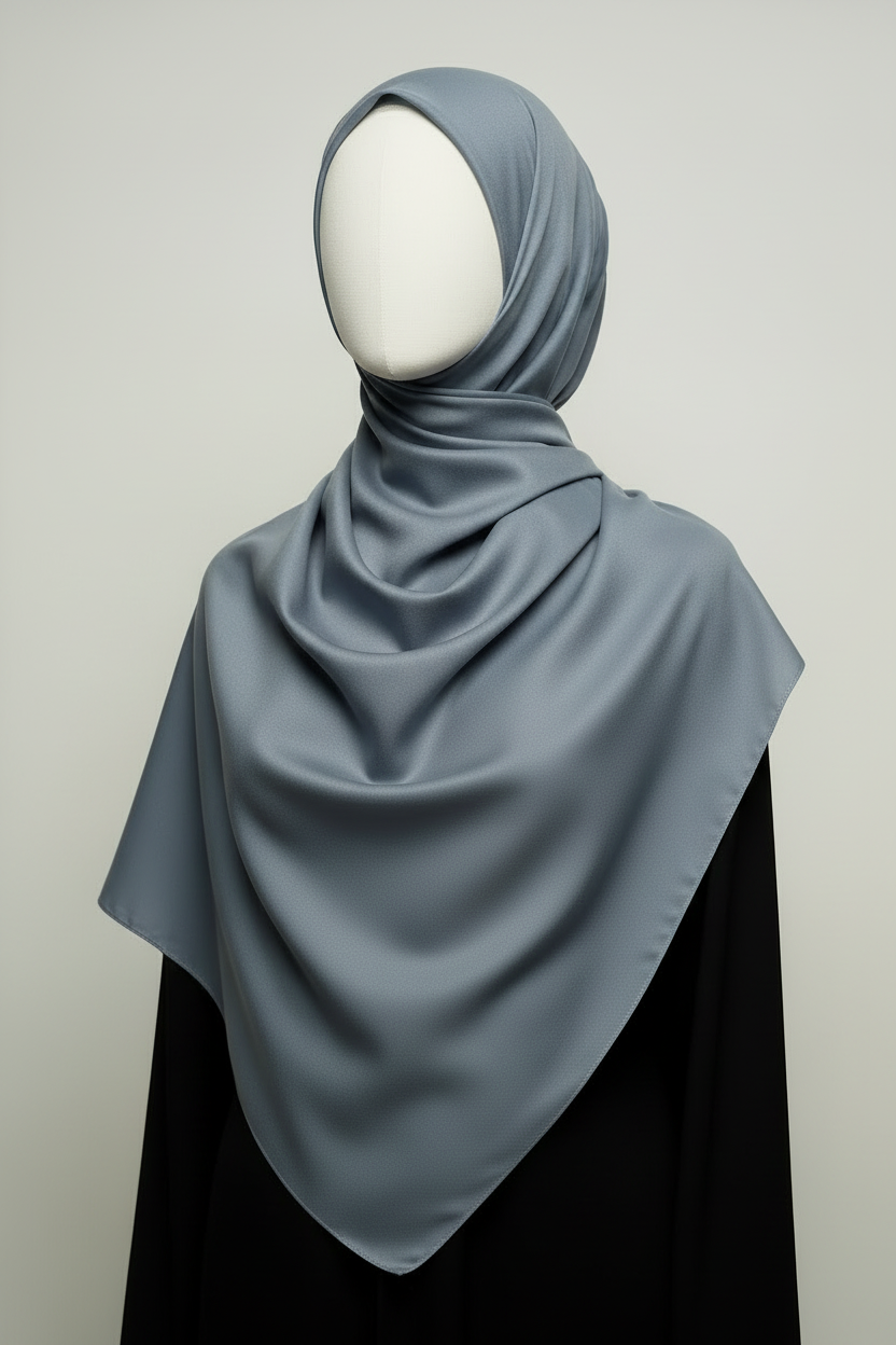 Semco Jersey Blend Hijab in Slate Blue-Grey - front view