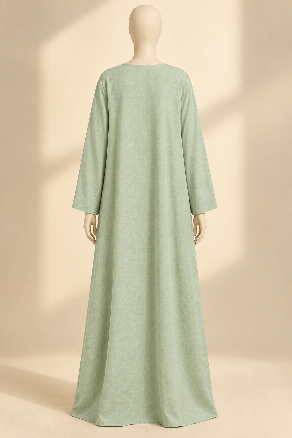 Light green prayer dress, back view