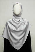 Minimal Luxe Hijab — Dove Grey (Front)