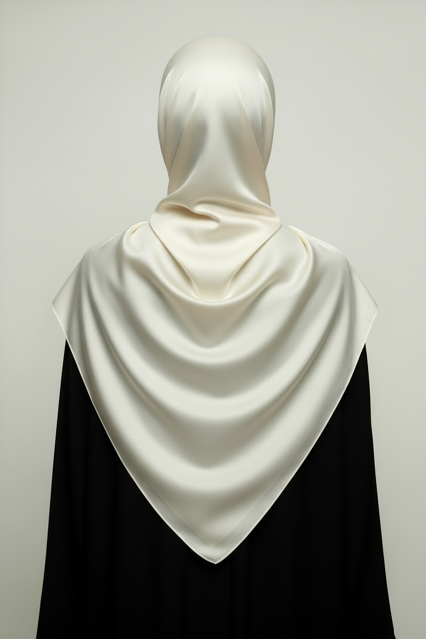 Minimal Luxe Hijab — White (Back)