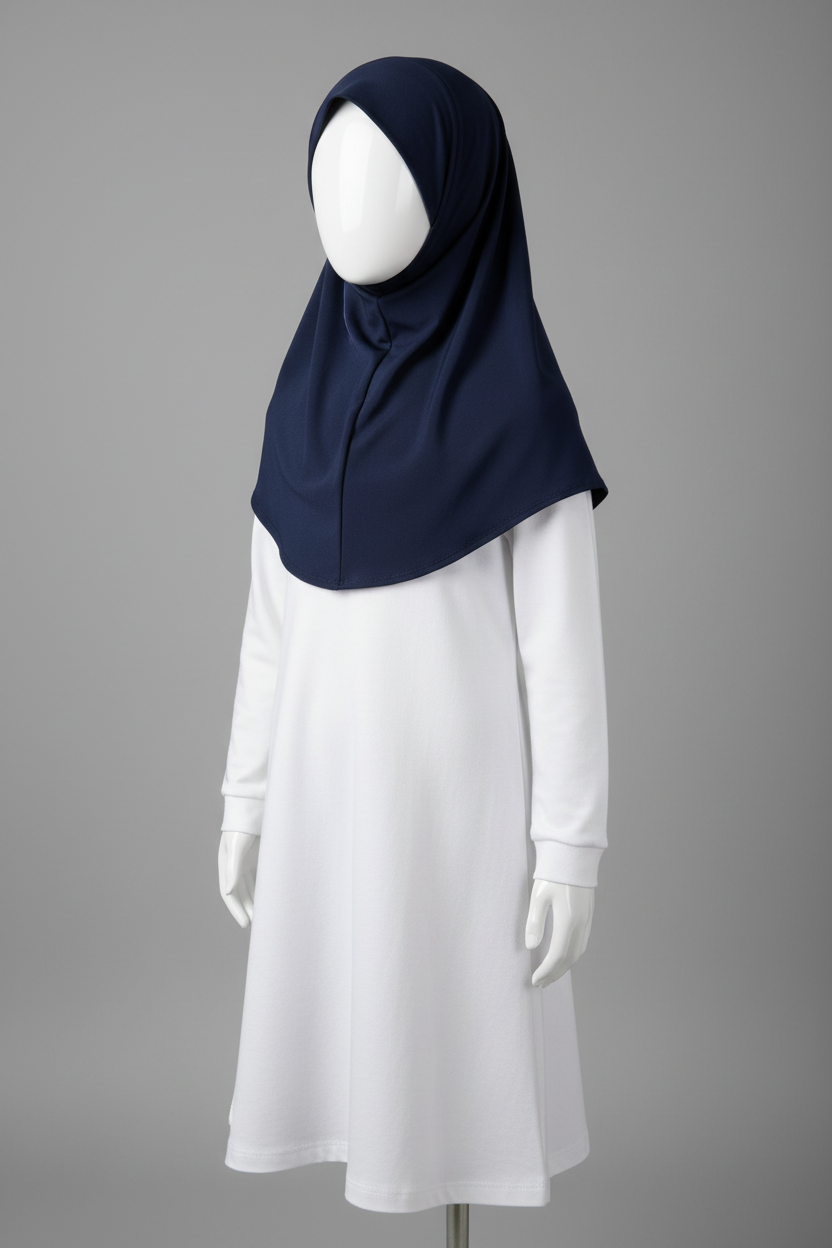 Navy School Scarf - 3/4 Front