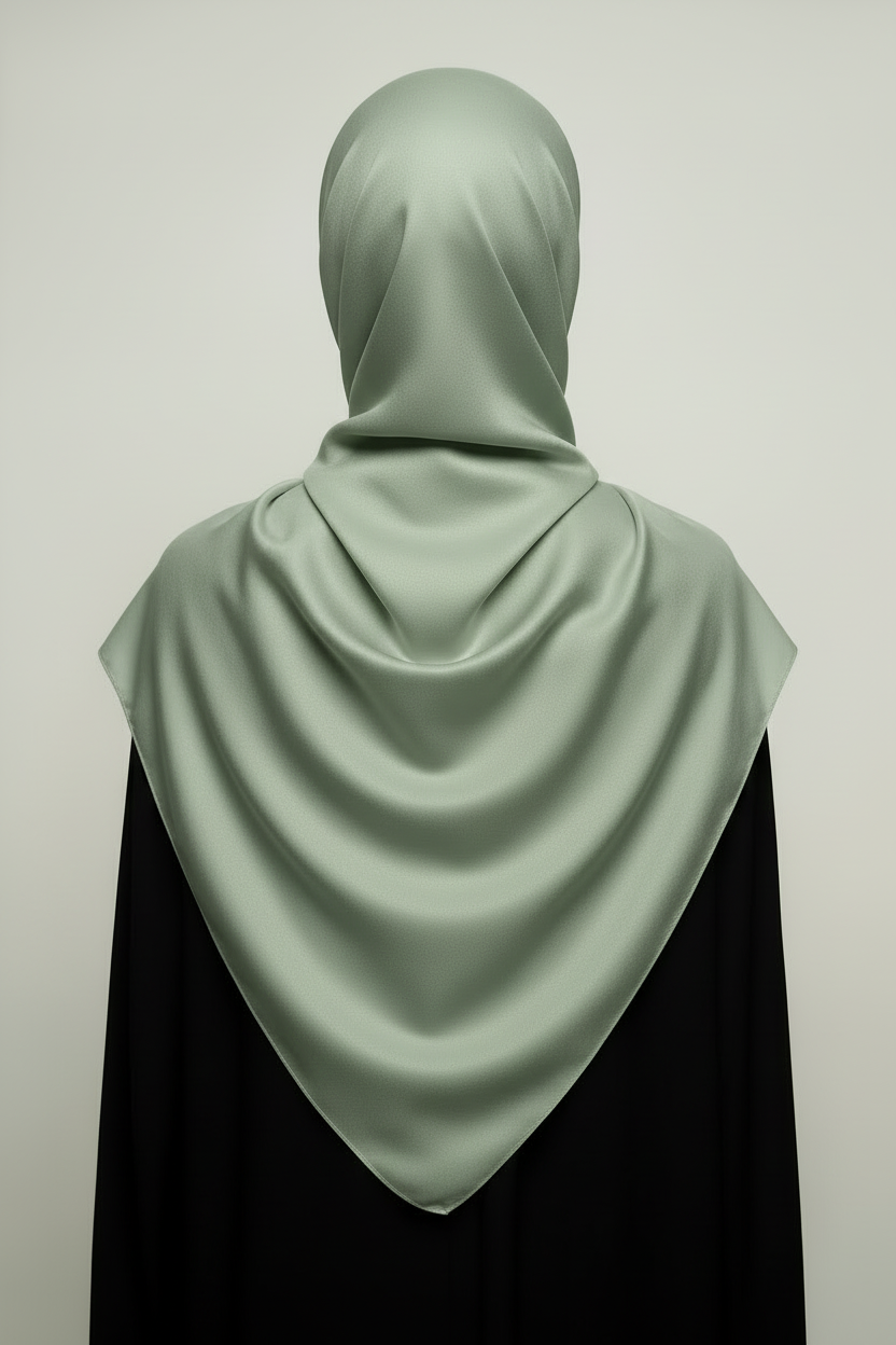 Sage Green Hijab Back View