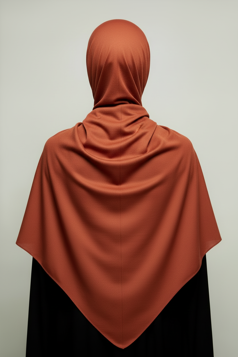 Jersey Cotton Hijab - Terracotta Hijab Back View